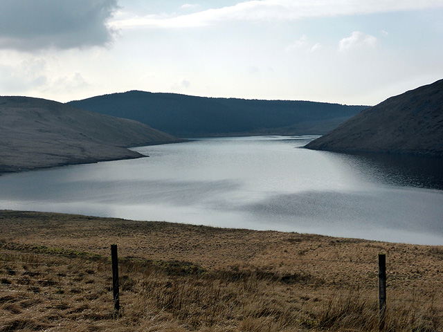 A very gloomy view of Nant-y-moch reservoir