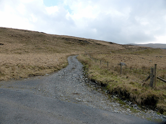 The point where the water board track joins the Maesnant road
