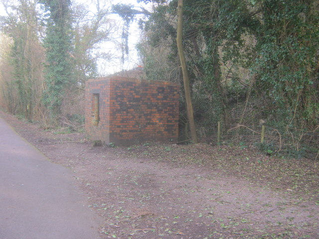 Derelict  former railway building near Llanfoist