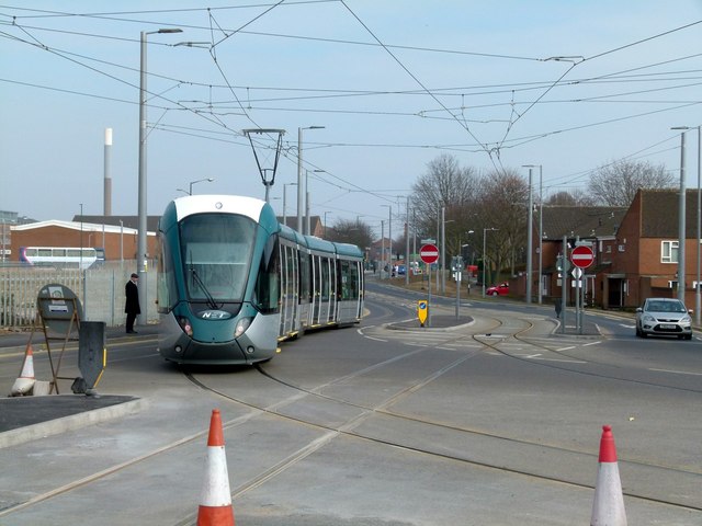 Tram at Meadows Way junction