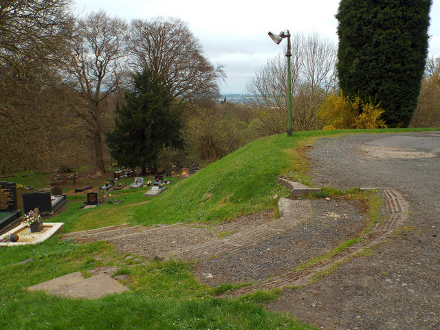 A churchyard on a steep wooded hillside  St Marks, Pensnett