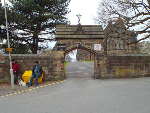 Entrance to churchyard, St Marks, Vicarage Lane, Pensnett