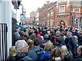 Crowds lining Grey Friars