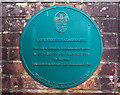 SZ0199 : No. 3 (of 12) the Green Plaques of Wimborne - Lady Exeter's Almshouses by Mike Searle