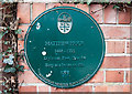 No. 5 (of 12) the Green Plaques of Wimborne - Matthew Prior