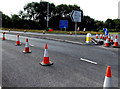 Abundance of cones on the A4810, Newport