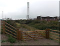 Wooden gate to a track alongside the A4810, Llanwern