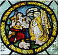 TQ4707 : Stained glass roundel, St Peter's church, Firle by Julian P Guffogg