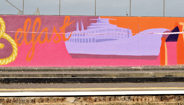 New mural Sydenham station, Belfast (March 2015)