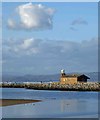 SD4264 : Morecambe's stone jetty lighthouse by Steve  Fareham