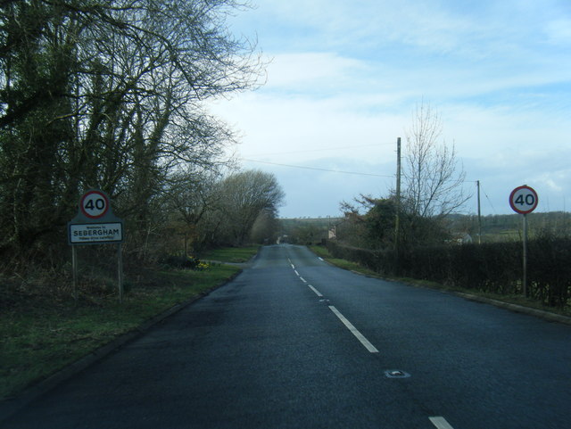B5305 at Sebergham village boundary