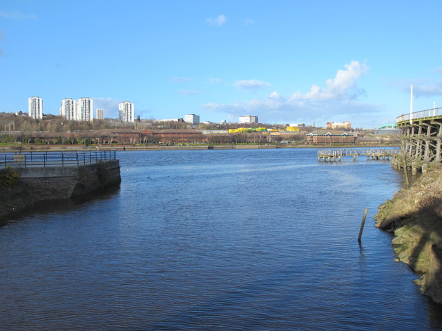 The confluence of the River Team and the River Tyne