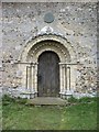 TM3896 : St Margaret's church doorway by David Purchase