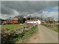 The White Lion on the left and the White Cottages on the right