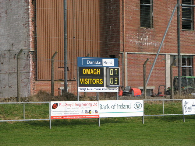 Score board at Omagh rugby club