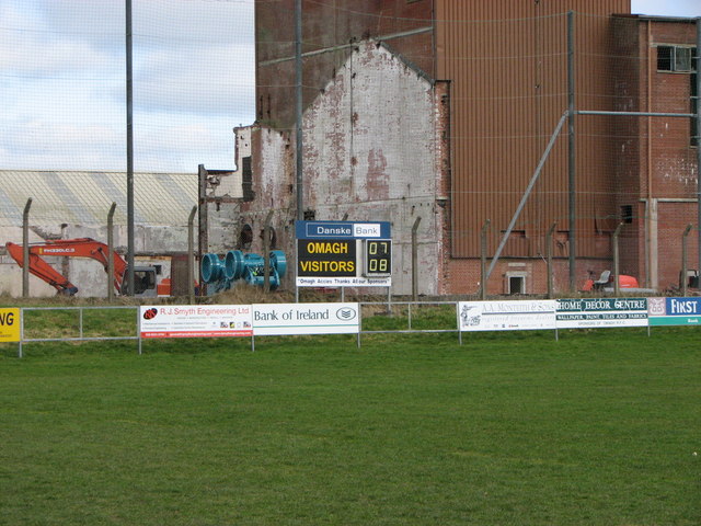 Score-board at Omagh Rugby Club