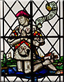 TQ9529 : Stained glass detail, Appledore church by Julian P Guffogg