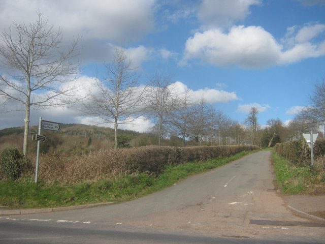 Road from the B4598 to Llandden Rhydderch