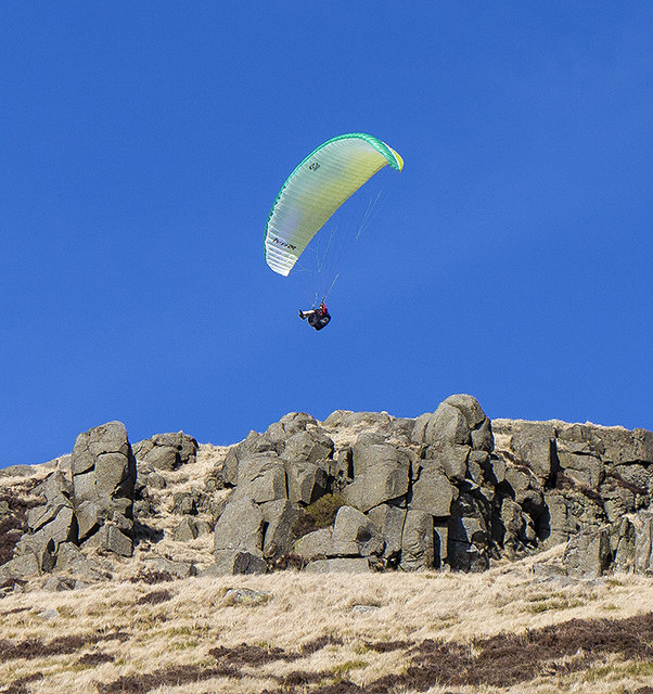 Paraglider above White Craigs