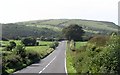 A straight stretch on the A25 west of the Castleward Crossroads