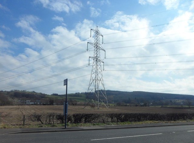 Pylon in field beside Beith Road