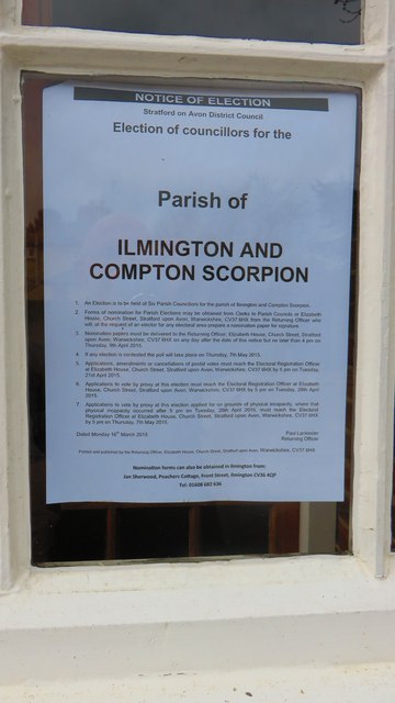 Election notice, Ilmington