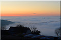 Sea mist and sunset, Rheidol valley