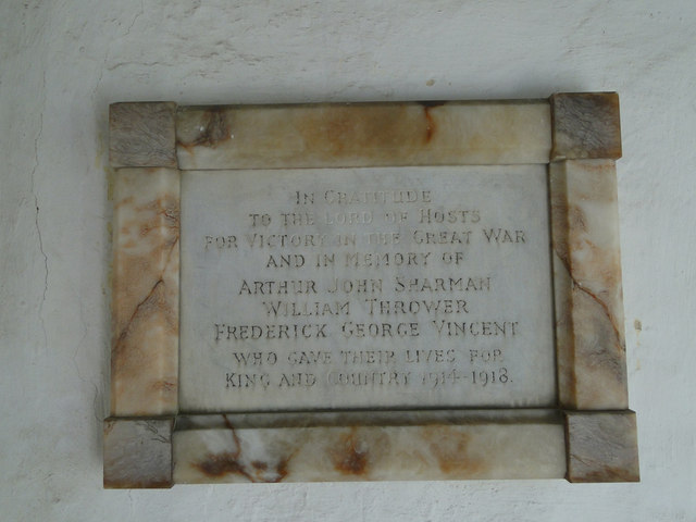 WW1 memorial in the porch at Claxton church