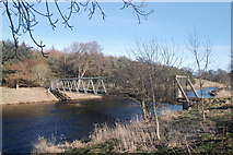 NJ8913 : Pipe bridge over the River Don by Bill Harrison