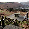 Penrhys bench with a view towards Llwynypia