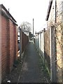 Newcastle-under-Lyme: alley between Emery Avenue and Whitfield Avenue