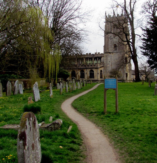 Churchyard path to St Peter's Parish Church, Winchcombe