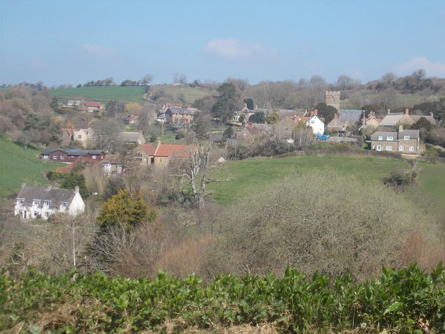 Powerstock: a view over the village from... © Chris Downer :: Geograph ...