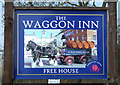 NZ1275 : Sign for the Waggon Inn by JThomas