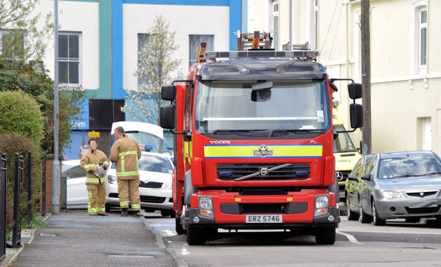 Fire appliance, Belfast (April 2015)