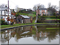 Trent and Mersey Canal:  Canalside houses near Barnton Tunnel