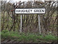 TM0263 : Haughley Green sign by Geographer