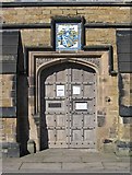 SK4374 : Staveley - Staveley Hall - front doors by Dave Bevis