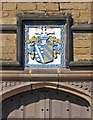 SK4374 : Staveley - Staveley Hall - Frecheville coat-of-arms and doorway arch by Dave Bevis