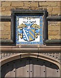 SK4374 : Staveley - Staveley Hall - Frecheville coat-of-arms and doorway arch by Dave Bevis
