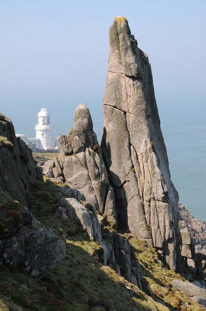 Rock pinnacle and lighthouse