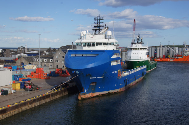Rig support vessels in Victoria Dock, Aberdeen
