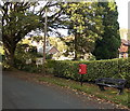 Postbox and bench, Burway Road, Church Stretton