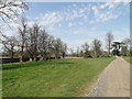 Driveway across the meadow from the church