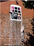 SD4108 : Naked man hanging from window by Paul Charlesworth