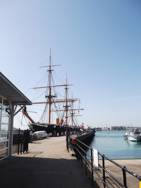 HMS Warrior and Jetty, Historic Dockyard, Portsmouth