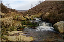 SK1497 : Stream in Coldwell Clough by Peter Barr