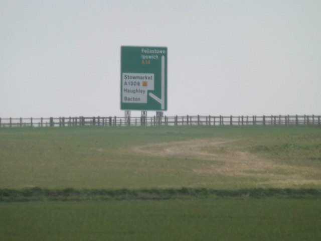 Roadsign on the A14 Bury Road