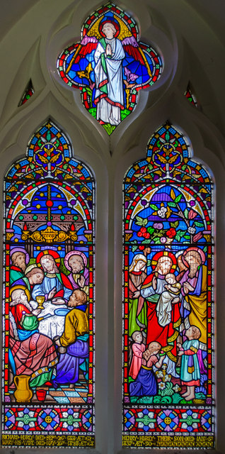 Stained glass window, St Nicholas' church, Iford