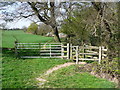 Gate on the public footpath around the western side of Wain Wood, Preston